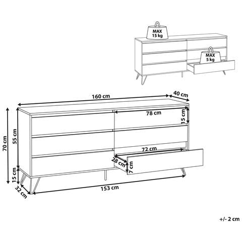 Cassettiera A 6 Cassetti Cardigan Marrone Chiaro - Foto 6