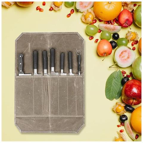 Borsa Portacoltelli In Tela - Custodia Per Coltelli Khaki - Foto 4