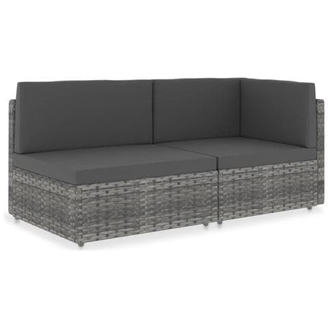 Lusso Casadino -  Divano Modulare A 2 Posti In Polyrattan Grigio - Foto 2