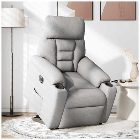 Poltrona Alzapersona Reclinabile Elettrica Grigi Nuvola Tessuto - Foto 2