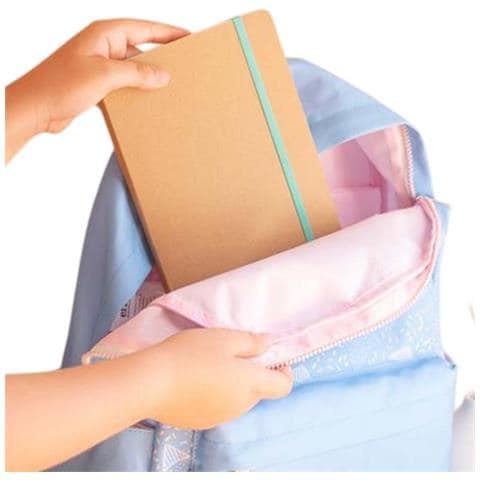 Zaino Scolastico In Poliestere Collezione Pastello 2 Scomparti Leggero, Blu - Foto 2