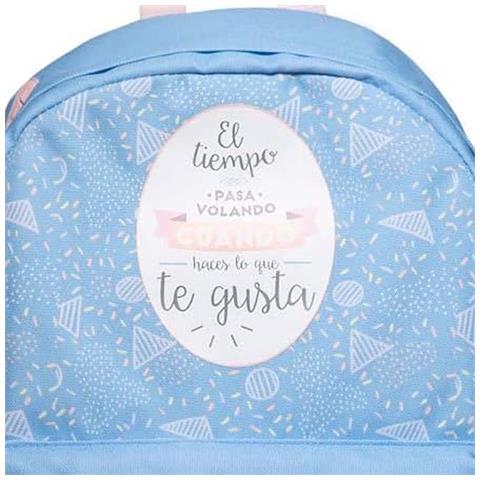 Zaino Scolastico In Poliestere Collezione Pastello 2 Scomparti Leggero, Blu - Foto 5