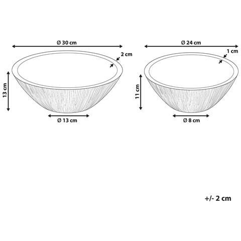 Set Di 2 Ciotole Decorative Siwa Legno Di Mango Marrone Chiaro - Foto 7