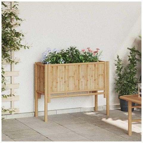 Letto rialzato da giardino Marrone 90 x 35 x 70 cm Bambù - Foto 2