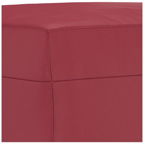 Set di Divani 3 pz con Cuscini Rosso Vino in Similpelle - Foto 9