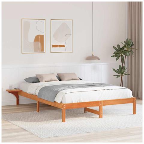 Rete letto con comodini Marrone Cera marrone - Foto 2