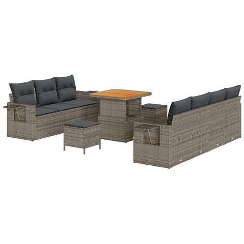 Set Divano da Giardino 10 pcs Grigio 80 x 80 x 71 cm - Foto 1