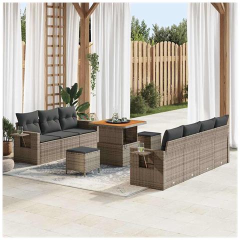 Set Divano da Giardino 10 pcs Grigio 80 x 80 x 71 cm - Foto 2
