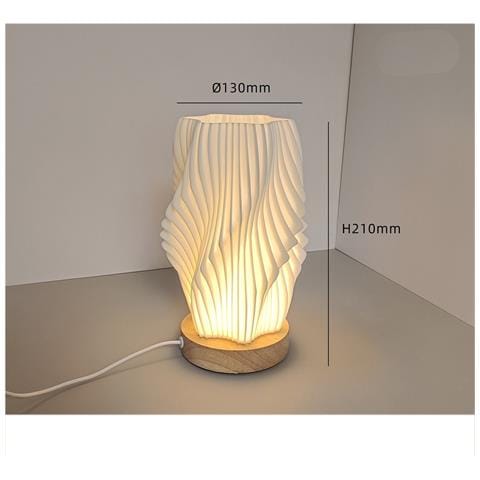 Lampada Da Scrivania Led Dimmerabile Usb Con Base In Legno - Lampada Da Comodino In Stile Nordico - Foto 3