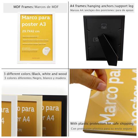 Set Di 6 Stampe Poster Con Brevetti Di Aeroplani Poster Con Immagini Di Brevetti Retrò Design D'interni In Stile Vintage A3 & A4 Telaio In Legno Chiaro - Foto 6