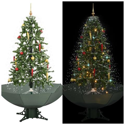 Lusso Casadino - Albero Di Natale Con Neve E Base A Ombrellone Verde 170 Cm - Foto 2