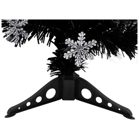 Lusso Casadino - Albero Di Natale Con Fiocchi Di Neve Led Nero 64cm Fibra Ottica - Foto 8