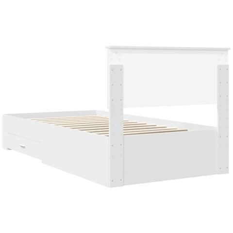 Struttura del letto Bianco 100 x 200 cm Legno multistrato - Foto 9