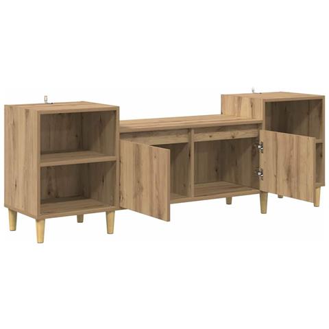 Mobile TV Rovere artigianale 160 x 35 x 55 cm Legno multistrato - Foto 1