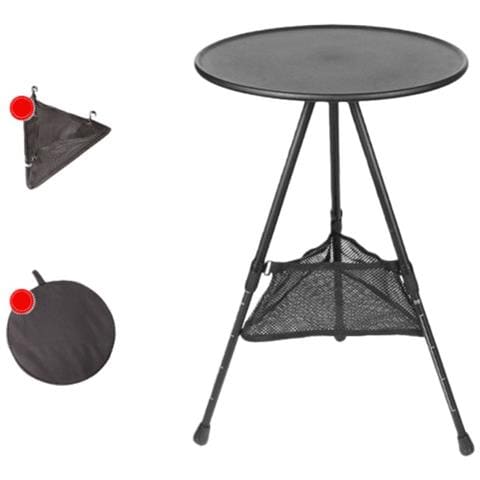 Tavolo Rotondo Portatile Ultraleggero In Lega Di Alluminio - Ideale Per Campeggio E Picnic Black - Foto 1