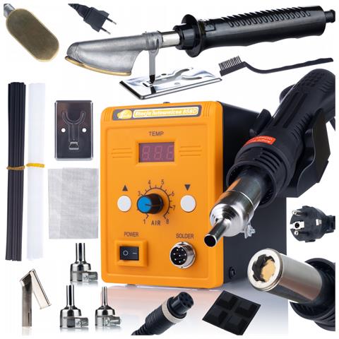 Stazione Saldante Hot-air 858d - Potenza 700w, Regolazione Temperatura 100-500°c | Set Con 3 Ugelli E Accessori Per Plastica - Foto 1