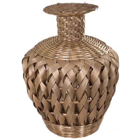 Vaso In Bambù Laccato Dorato 15x26x36h - Foto 1