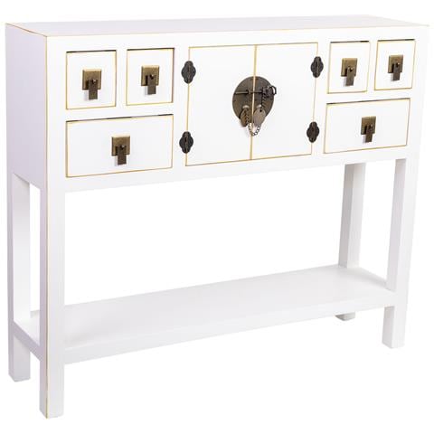 Credenza In Legno Con 6 Cassetti E 2 Porte 95x24x79h Cm - Foto 1