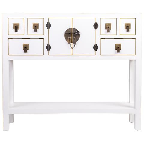 Credenza In Legno Con 6 Cassetti E 2 Porte 95x24x79h Cm - Foto 2