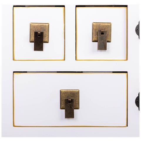 Credenza In Legno Con 6 Cassetti E 2 Porte 95x24x79h Cm - Foto 8