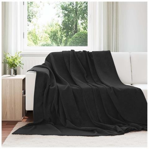 Coperta Nero 240 x 270 cm Panno - Foto 2