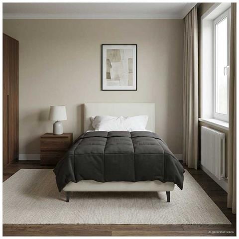 Piumone Completo Annuale Antracite 140 x 200 cm Microfibra - Foto 2
