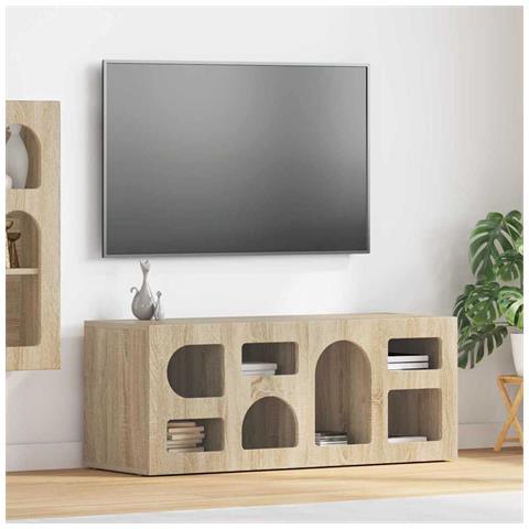 Mobile TV Rovere Sonoma 100 x 35 x 40 cm Legno multistrato - Foto 2