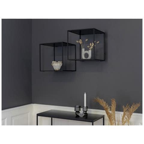 Mensola Vita-nero-metallo-36x36x36 Cm - Foto 6