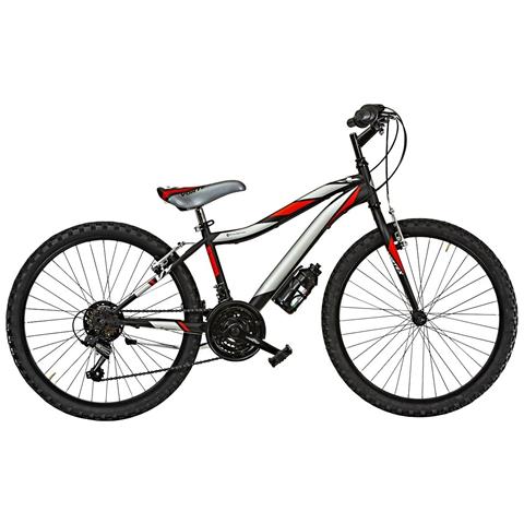 Bici Da Ragazzo Mountain Bike 24 Mtb Vortex Bicicletta Vx24 Cambio 18v - 38 Nero Argento Rosso Opaco - Foto 1