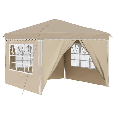 Tenda per feste a pop-up 288 x 288 x 245 cm Crema - Foto 1