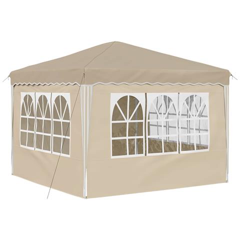 Tenda per feste a pop-up 288 x 288 x 245 cm Crema - Foto 9