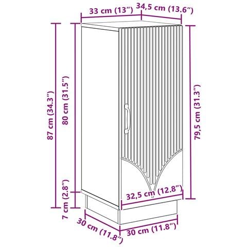 Credenza Grigio Sonoma 33 x 34,5 x 87 cm Legno ingegnerizzato - Foto 9