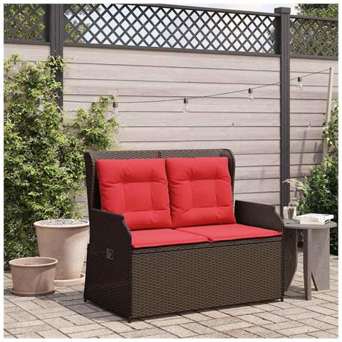 Panchina da giardino Marrone polyrattan - Foto 2