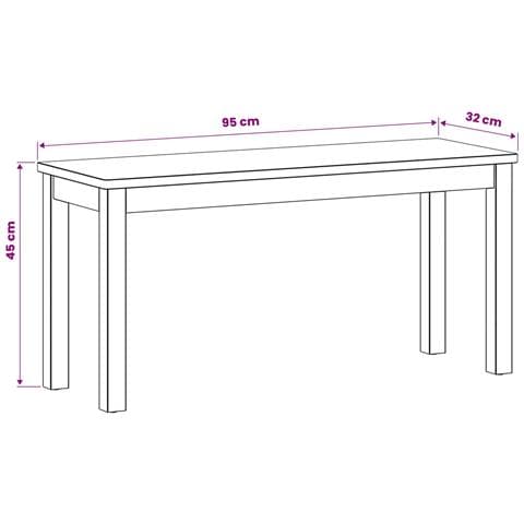 Panchina da pranzo 95 x 32 x 45 cm Legno di Quercia Massello - Foto 6