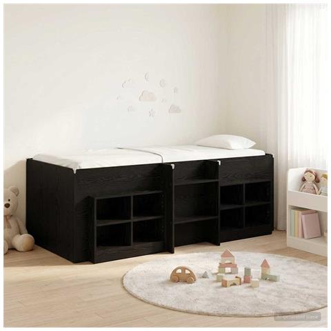 Struttura Letto Loft con Mobile 3 pz Nero Legno multistrato - Foto 2