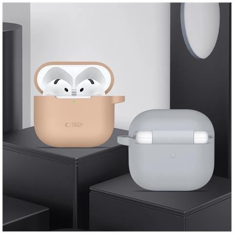 Coperchio In Silicone Con Gancio Per Airpods 4"" - Grigio - Foto 2