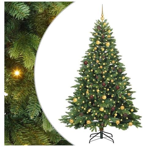 Albero di Natale artificiale con 300 LED Verde 210 cm PE e PVC - Foto 1