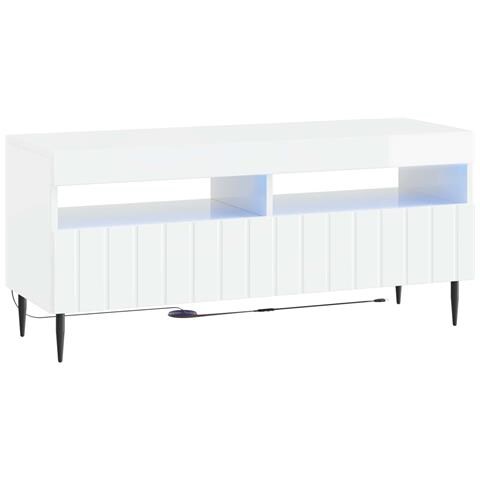 Mobile TV LED Bianco Lucido Legno ingegnerizzato - Foto 1