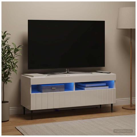 Mobile TV LED Bianco Lucido Legno ingegnerizzato - Foto 2