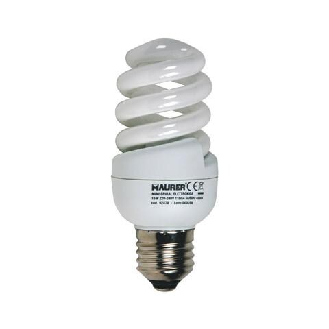 Lampadina fluorescente luce calda 2700K E27 W15 V230 5Pz - Foto 1