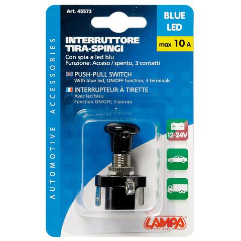 Interruttore Tira / spingi Led Blu 12/24v Max 20a - Foto 2