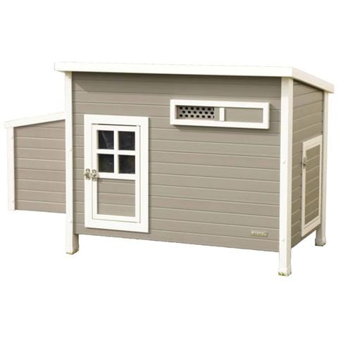Pollaio ECO Barney in Plastica 137x73x83 cm Grigio e Bianco - Foto 1