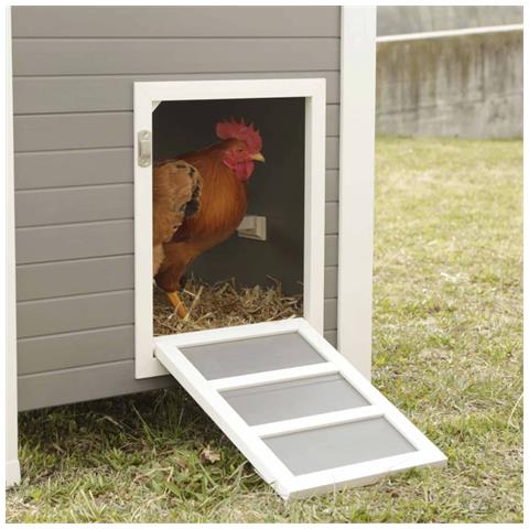 Pollaio ECO Barney in Plastica 137x73x83 cm Grigio e Bianco - Foto 9