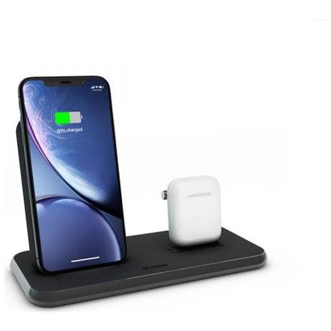 Supporto Ricarica Wireless Qi + Lightning + Usb In Alluminio - Nero - Foto 2