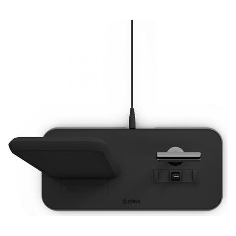 Supporto Ricarica Wireless Qi + Lightning + Usb In Alluminio - Nero - Foto 3