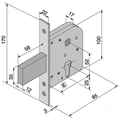 Serratura Inf. ferro 068.50.00.0 - Foto 1