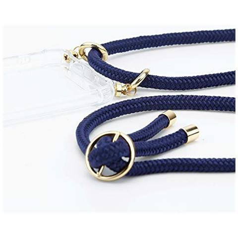 Catena Di Telefoni Cellulari Compatibile Con Htc Ocean / U11 In Blu Notte - Coperchio Protettivo In Silicone Con Anelli D'oro, Cinturino In Corda E Custodia Staccabile - Foto 2