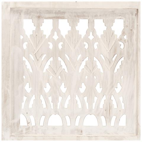 Divisorio 5 Pannelli Intagliato Bianco 200x165cm Mango Massello - Foto 7