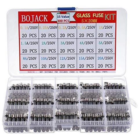 15 Valori 300pcs Fast-blow Vetro Fusibili Assortimento Kit 5x20 250v 025 01 02 05 15 1 2 3 4 5 8 10 12 15 20a Packag In Una Scatola Di Plastica Trasparente - Foto 1