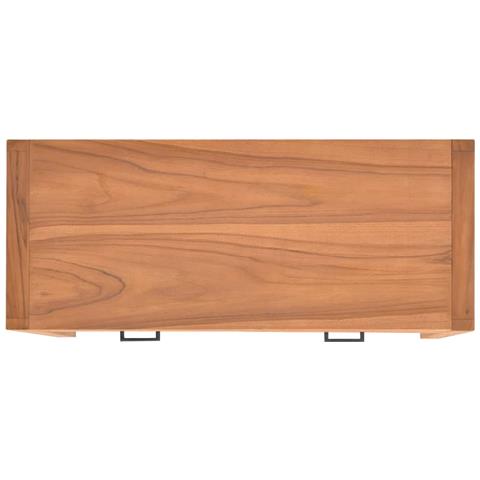 Scrivania con 2 Cassetti 100x40x75 cm in Legno di Teak - Foto 2